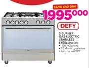Defy 5 Burner Gas Electric Stainless Steel DGS161