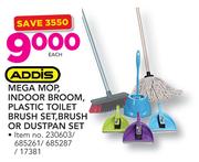 Addis Mega Mop, Indoor Broom, Plastic Toilet Brush Set. Brush Or Dustpan Set-Each