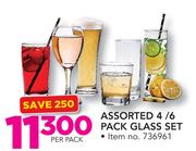 Assorted 4/6 Pack Glass Set-Per Pack