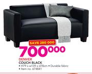 Denver Couch Black H79 x W139 x D78cm