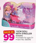 Evi Love 12cm Doll With Stroller-Each