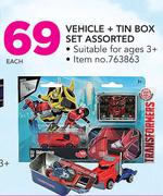 Vehicle + Tin Box Set-Each