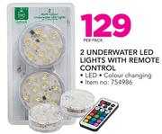 2 Underwater LED Lights With Remote Control-Per Pack