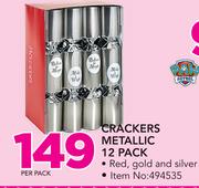 Crackers Metallic 12 Pack-Per Pack