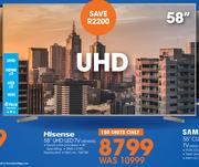 HiSense 58" UHD LED TV - 58N5000