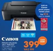 Canon Pixma MG3040 3in1 Printer