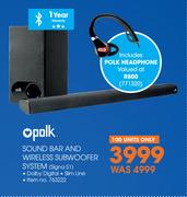 Polk Soundbar and Wireless Subwoofer