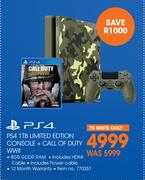 PS4 Limited Edition Console + Call Of Duty WWII