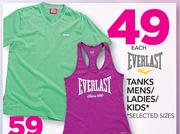 Everlast Tanks Mens/Ladies/Kids-Each