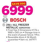 1Bosch 246Ltr All Freezer Metallic GSN33VI30