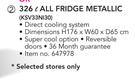 1Bosch 326Ltr All Fridge Metallic KSV33NI30
