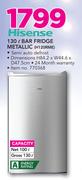 Hisense 130Ltr Bar Fridge Metallic H120RME