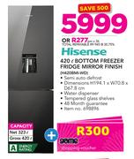 Defy 420Ltr Bottom Freezer Fridge Mirror Finish H420BMI-WD