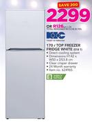 KIC 170Ltr Top Freezer Fridge White 518 1