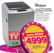 Whirlpool 16Kg Top Loader Washing Machine WTL-1600SL