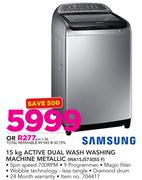 Samsung 15Kg Active Dual Wash Washing Machine Metallic WA15J5730SS F