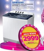 Samsung 14Kg White Twin Tub Washing Machine WT14J4200MB F