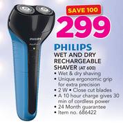 Philips Wet And Dry Rechargeable Shaver(AT 600)
