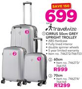 Travelwize Cirrus 60cm Grey Upright Trolley-Each
