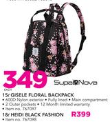 Supa Nova 15Ltr Gisele Floral Backpack-Each