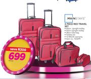 Mainstays 4-Piece Red Travel Set-Per Set