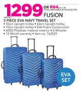 Fusion 3 Piece EVA Navy Travel Set-Per Set