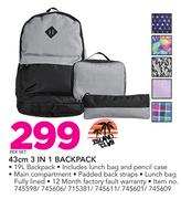 Island Club 43cm 3-In-1 Backpack-Per Set