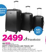 Travelwize Misty 3 Piece Black ABS Travel Set-Per Set