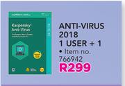 Kaspersky Anti Virus 2018 1 User +1
