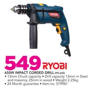 Ryobi 650W Impact Corded Drill PD-650