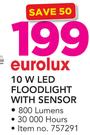 Eurolux 10W LED Floodlight With Sensor