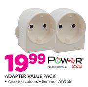 Power Adaptor Value Pack In Assorted Colours