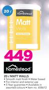 Homestead Matt Walls-20Ltr