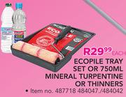 Ecopile Tray Set Or 750ml Mineral Turpentine Or Thinners-Each