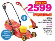 Lawnwolf 1500W Electric Lawnmower + 750W Trimmer Combo-Per Combo