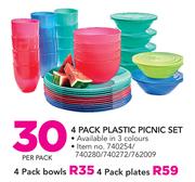 4-Pack Plastic Bowls