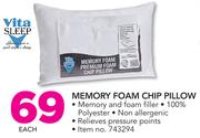 Vita Sleep Memory Foam Chip Pillow-Each