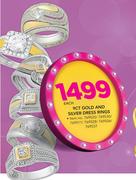 9 CT Gold And Silver Dress Rings-Each