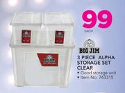 Big Jim 3-Piece Alpha Storage Set Clear-Each