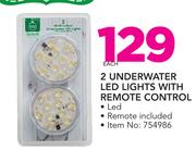 2 Underwater LED Lights With Remote Control-Each