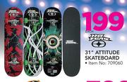 No Fear 31" Attitude Skateboard-Each