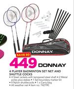 Donnay 4 Player Badminton Set Net & Shuttle Cocks