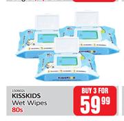 Kisskids Wet Wipes-For Any 3 x 80's 