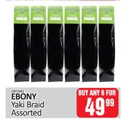 Ebony Yaki Braid Assorted-For Any 6 