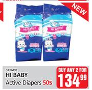 Hi Baby Active Diapers-For Any 2 x 50's