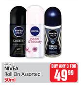 Nivea Roll On Assorted-For Any 3 x 50ml