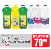 Jefti Bleach/ Dishwash Assorted-For Any 6 x 1.5Ltr