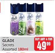 Glade Secrets Assorted-For Any 4 x 180ml