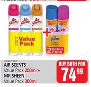 Air Scents Value Pack 200ml + Mr Sheen Value Pack 300ml-For Both 