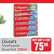 Colgate Toothpaste Assorted-For Any 6 x 100ml